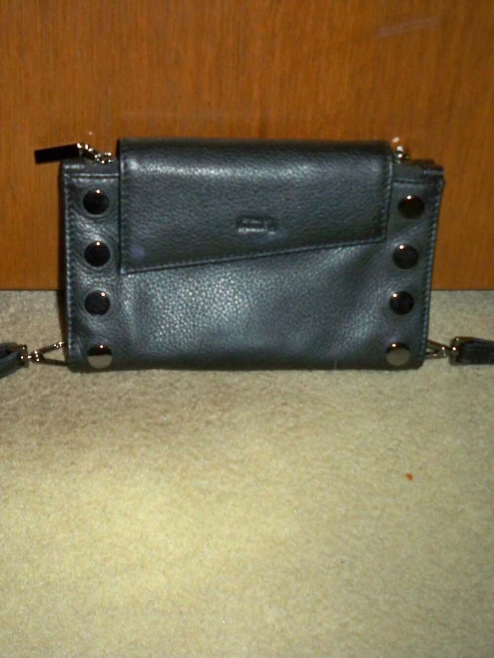 Hammitt Levy Black Crossbody/Wallet with Gunmetal Hardware, EUC!! $325
